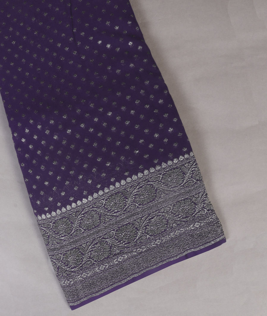 Blue Banaras Georgette Silk Saree T442982-image