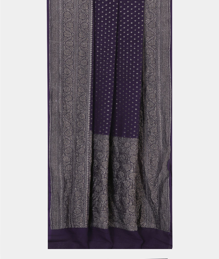 Blue Banaras Georgette Silk Saree T4429822