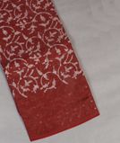 Red Tissue Linen Printed Saree T4004151