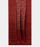 Red Tissue Linen Printed Saree T4004152