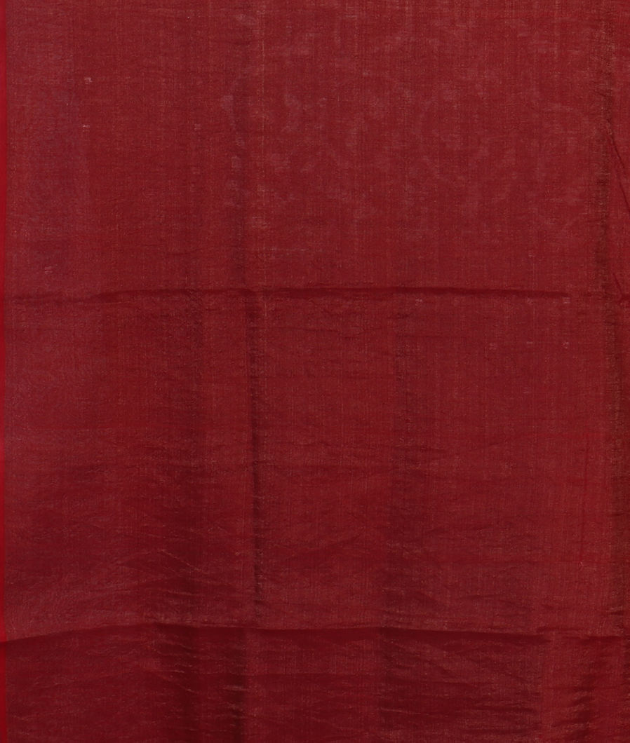 Red Tissue Linen Printed Saree T4004153