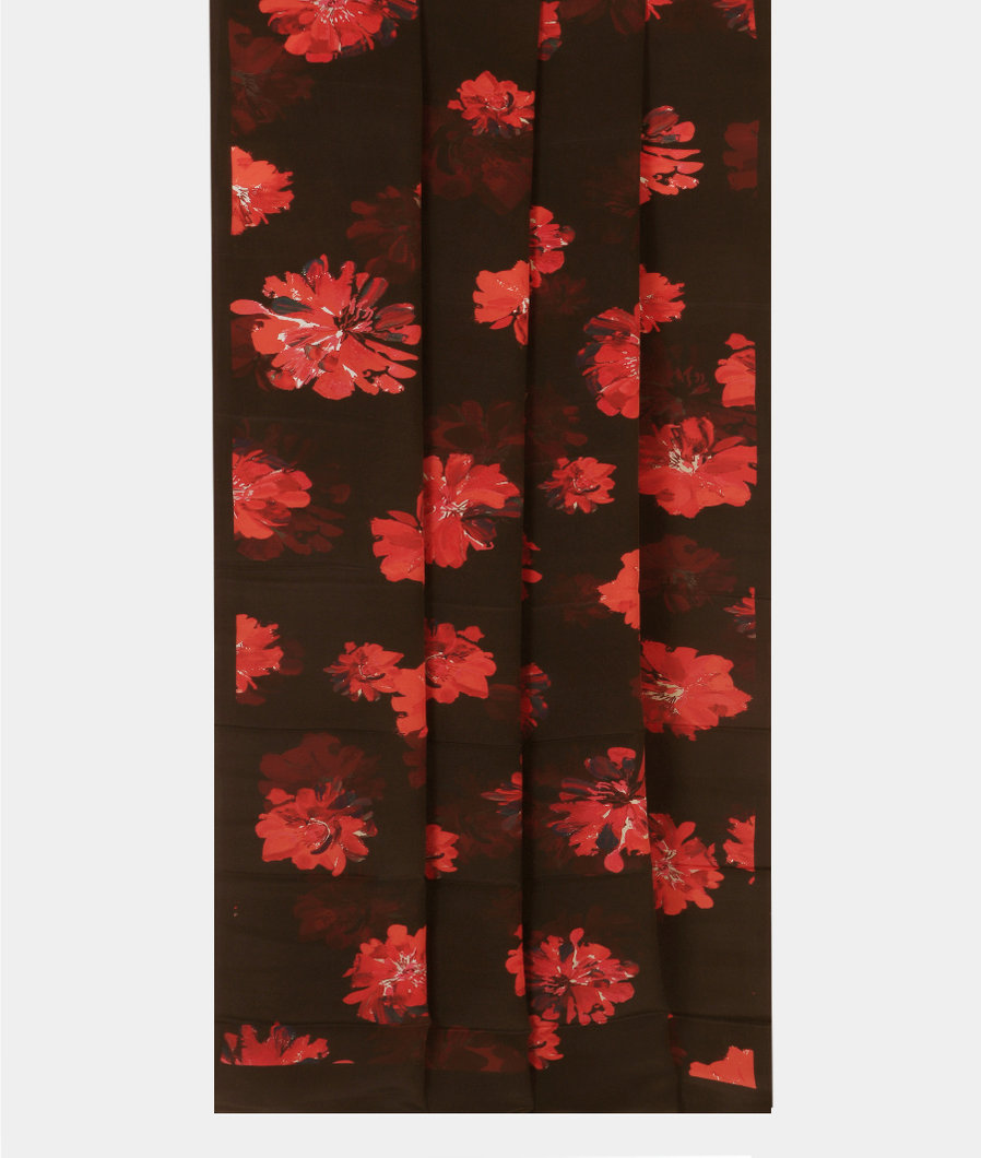 Black Crepe Silk Saree T4308362