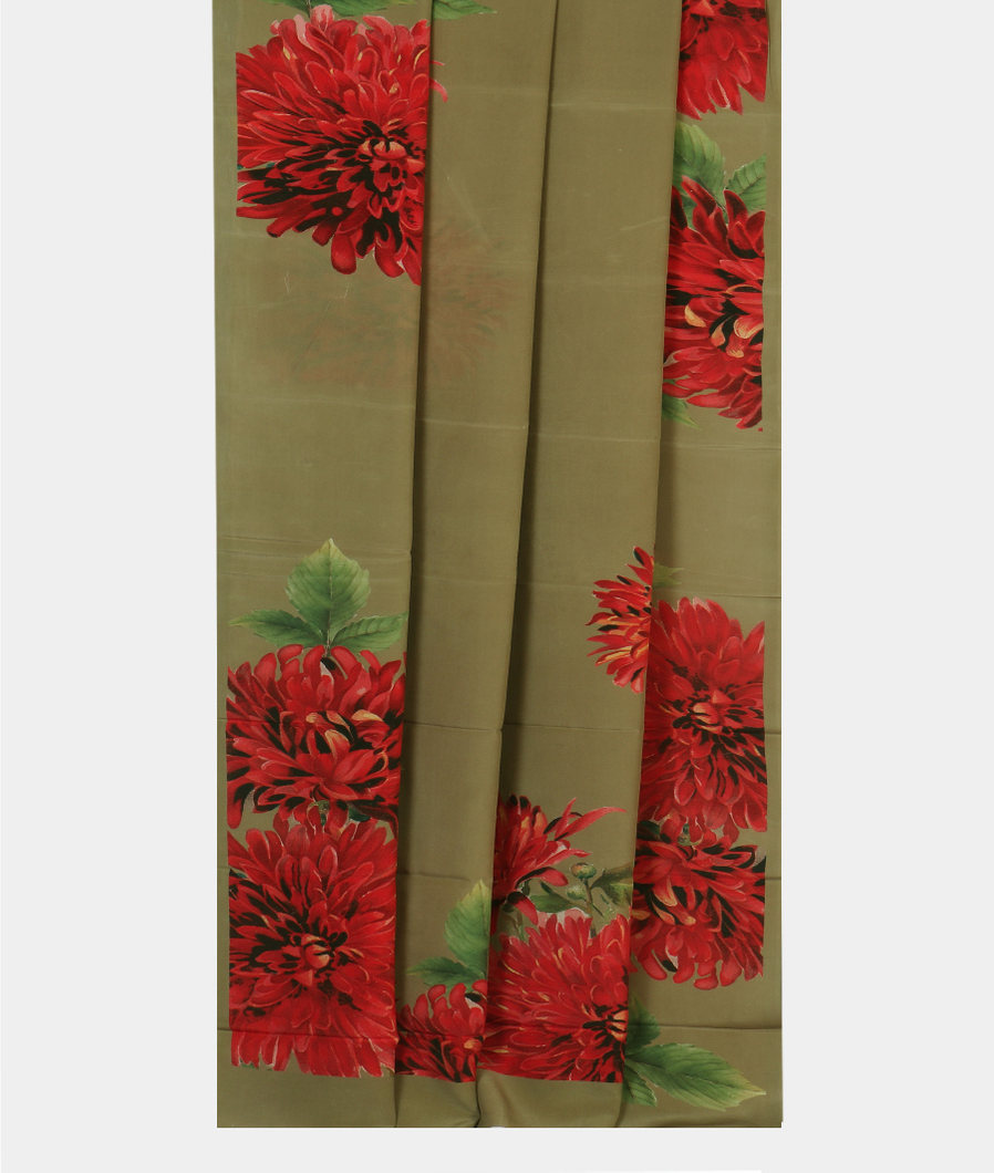 Green Crepe Silk Saree T4308282