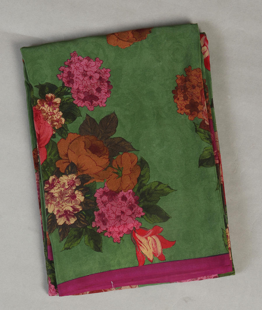 Green Satin Crepe Silk Saree T434413-image