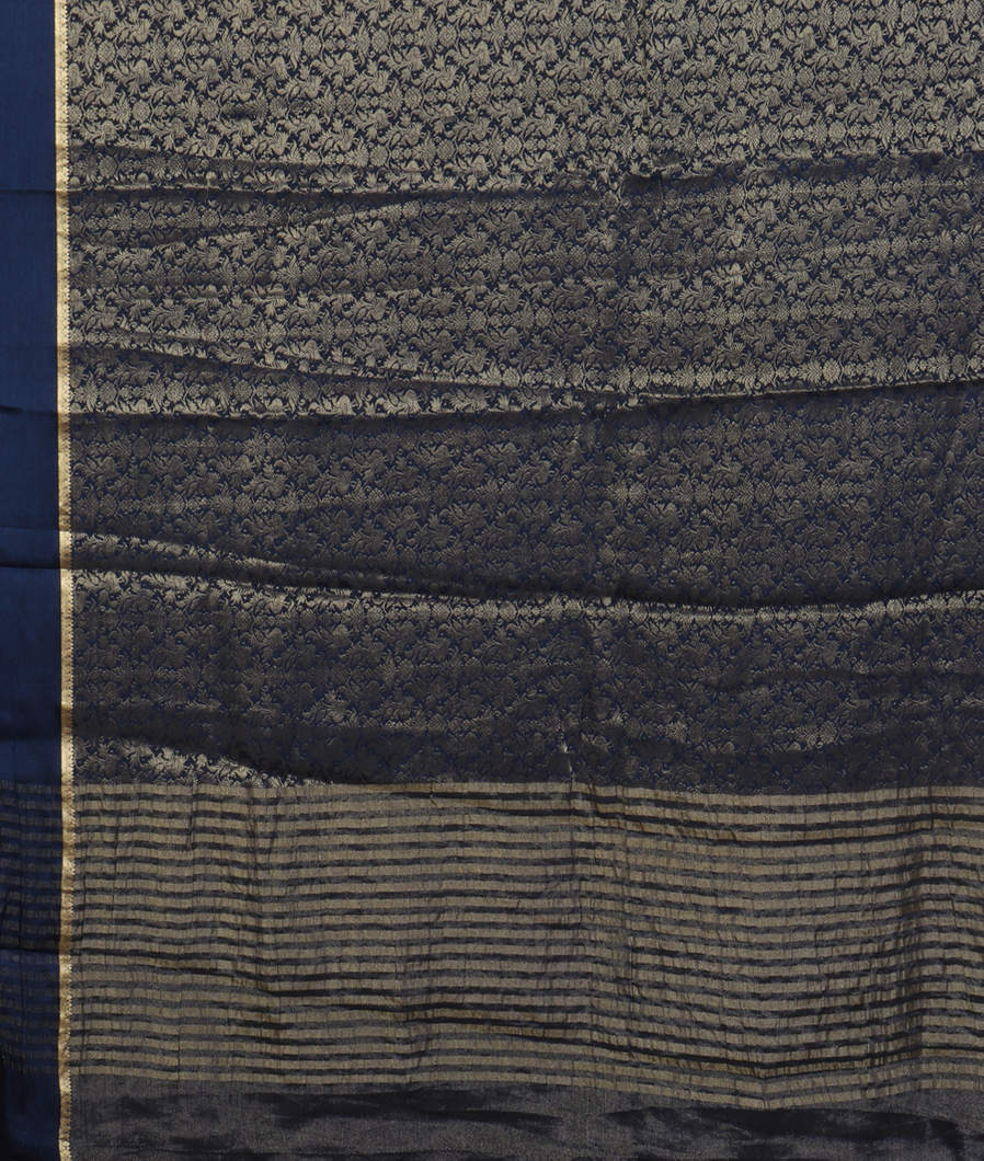 Blue Crepe Silk Saree T4437764