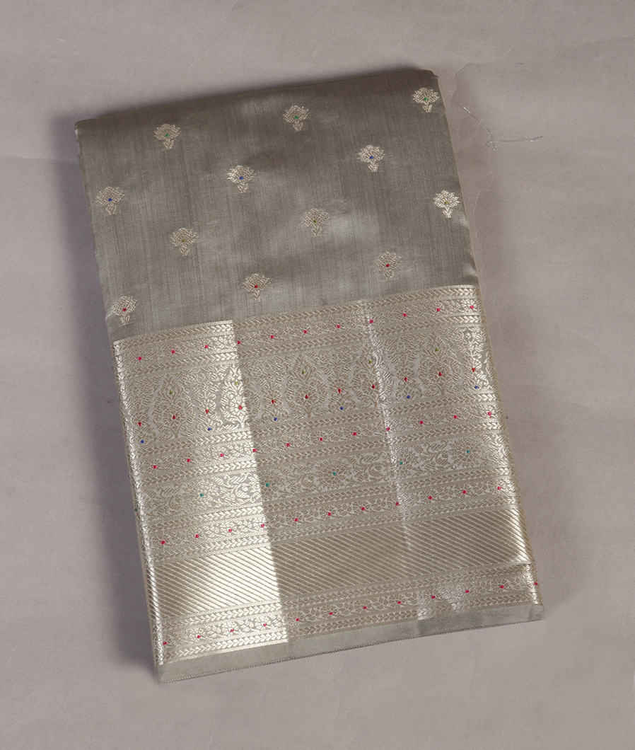 Grey Chaniya Silk Saree T450605-image