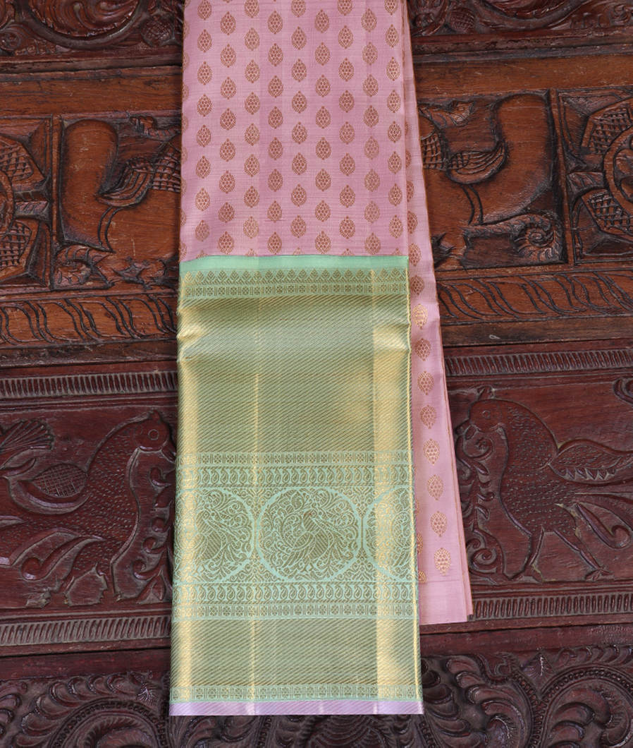 Lavender Handwoven Kanjivaram Silk Pavadai T378956-image