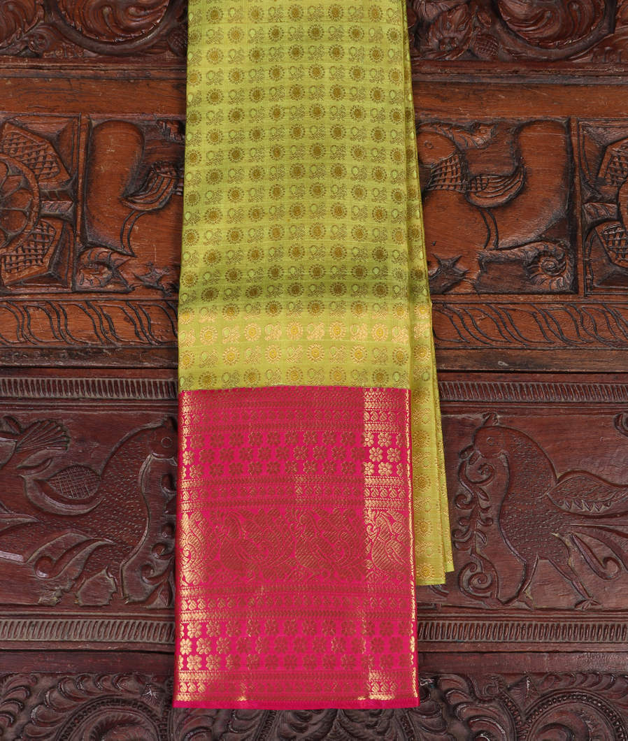 Green Handwoven Kanjivaram Silk Pavadai T360733-image
