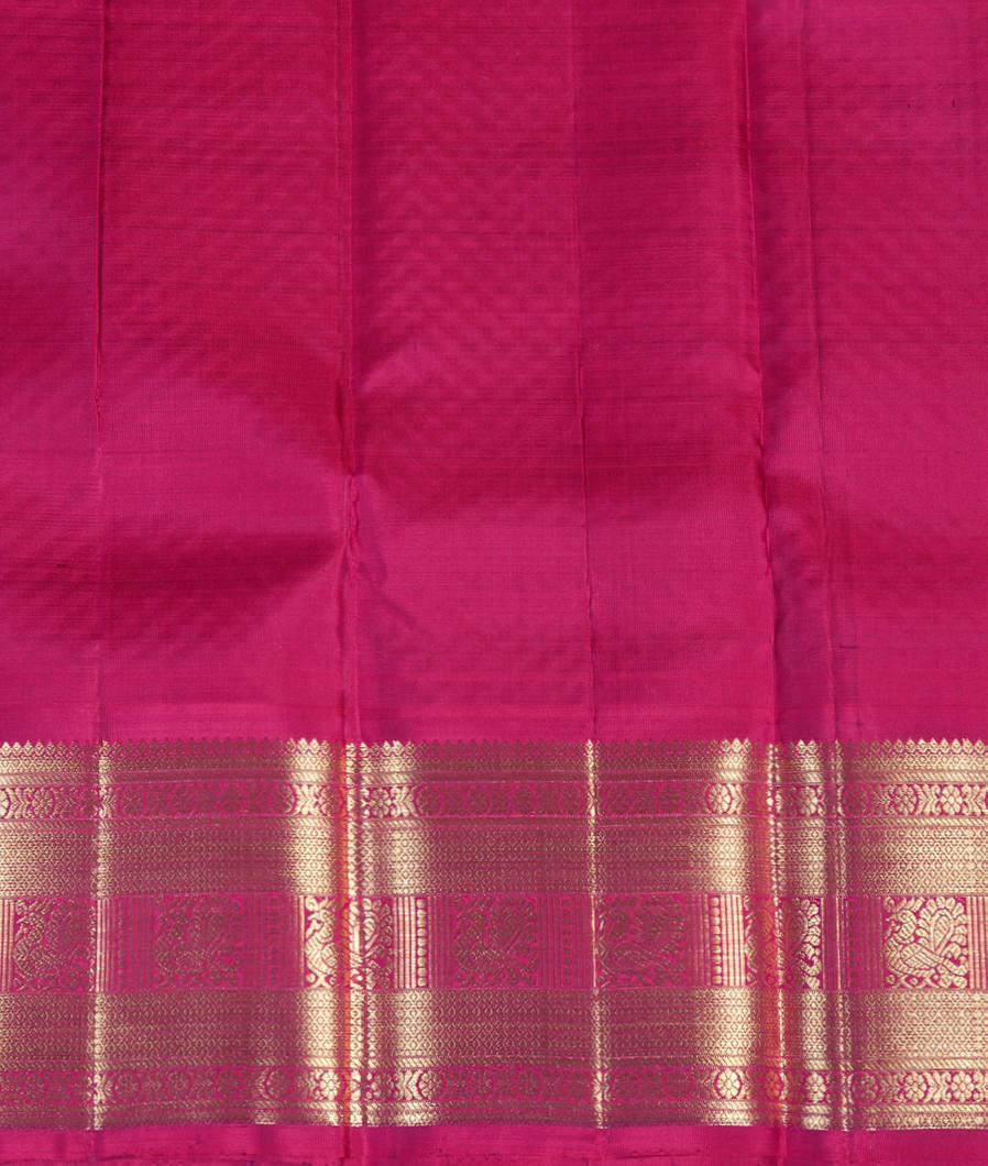 Peach Handwoven Kanjivaram Silk Kids Pavadai T4199472