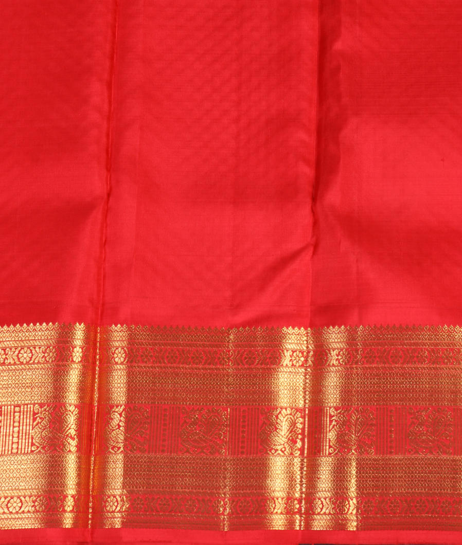 Peach Handwoven Kanjivaram Silk Kids Pavadai T3994492