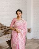Pink Silk Kota Embroidery Saree T4318661