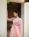 Pink Silk Kota Embroidery Saree T4318662