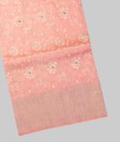 Peach Linen Embroidery Saree T4517301