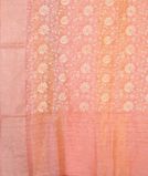 Peach Linen Embroidery Saree T4517304