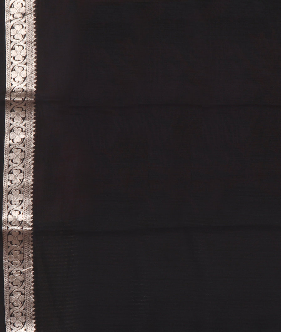 Black Kora Organza Printed Saree T4376483