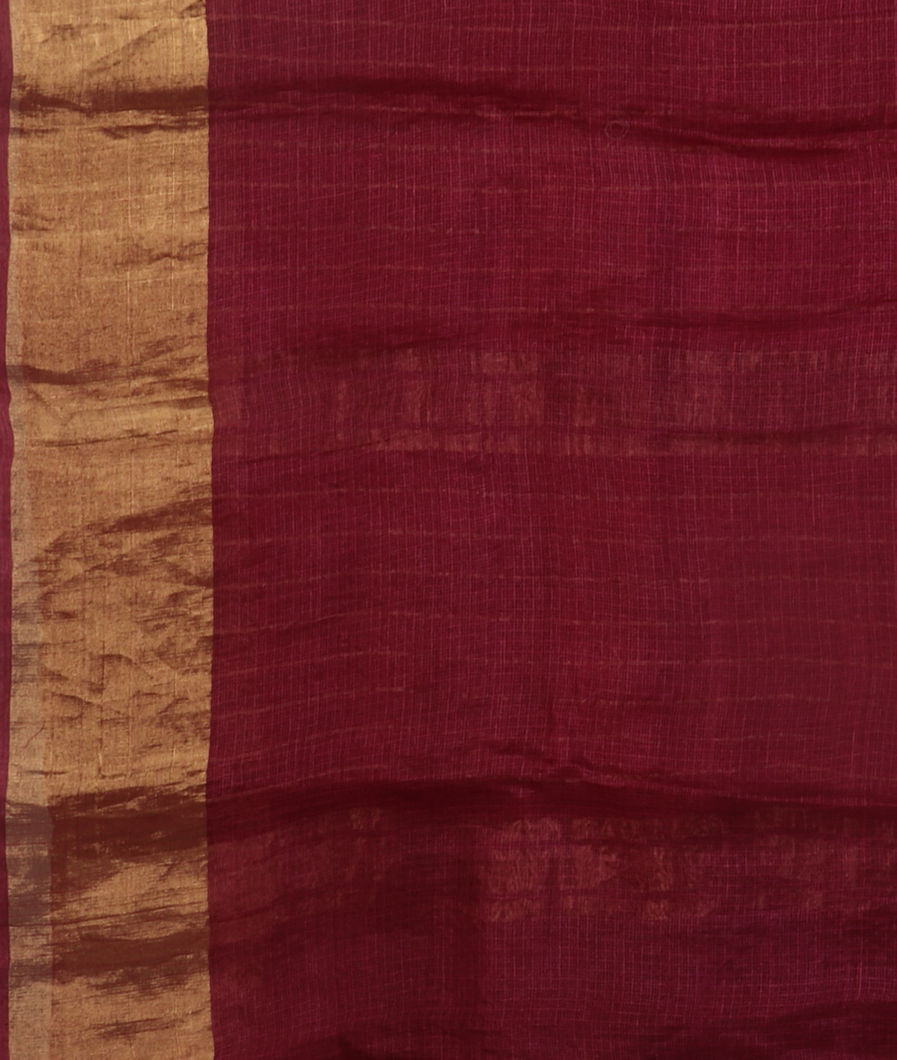 Maroon Silk Kota Embroidery Saree T4492553