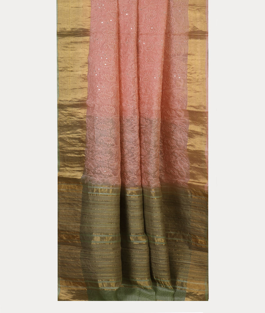 Pink Silk Kota Embroidery Saree T4465372