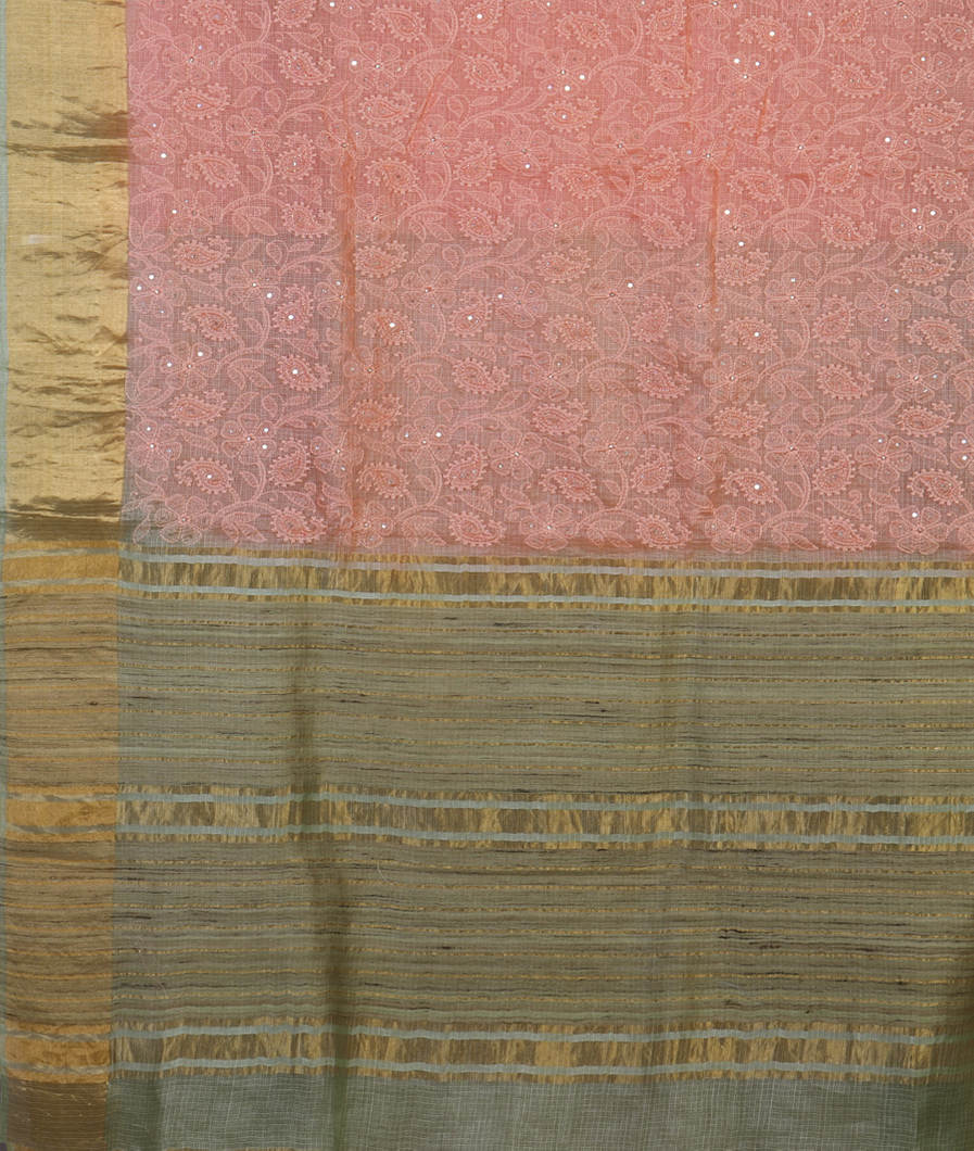 Pink Silk Kota Embroidery Saree T4465374