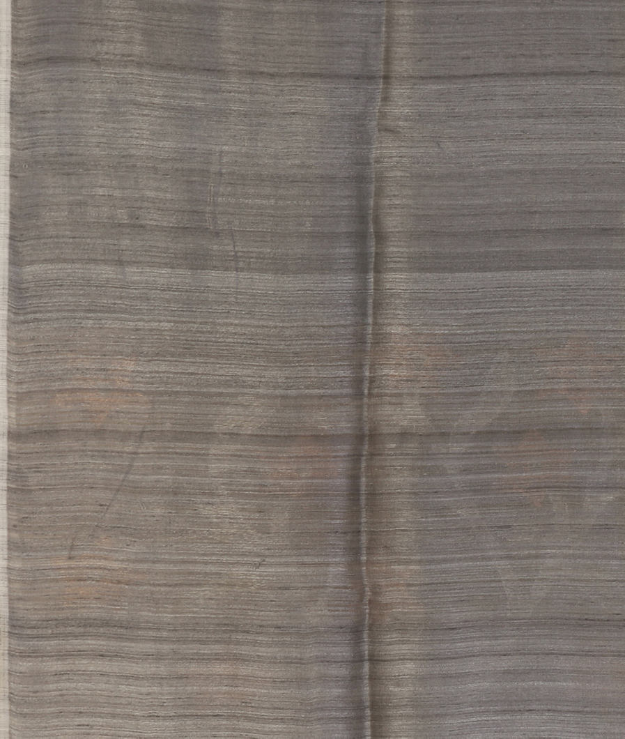 Grey Handwoven Tussar Saree T4468793