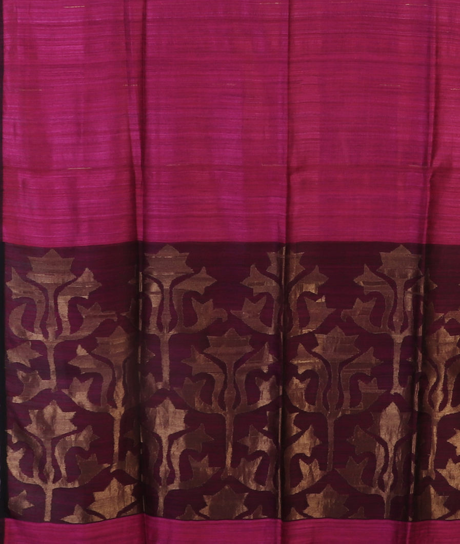 Purple Handwoven Tussar Saree T4300084