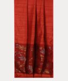 Red Handwoven Tussar Saree T4468742