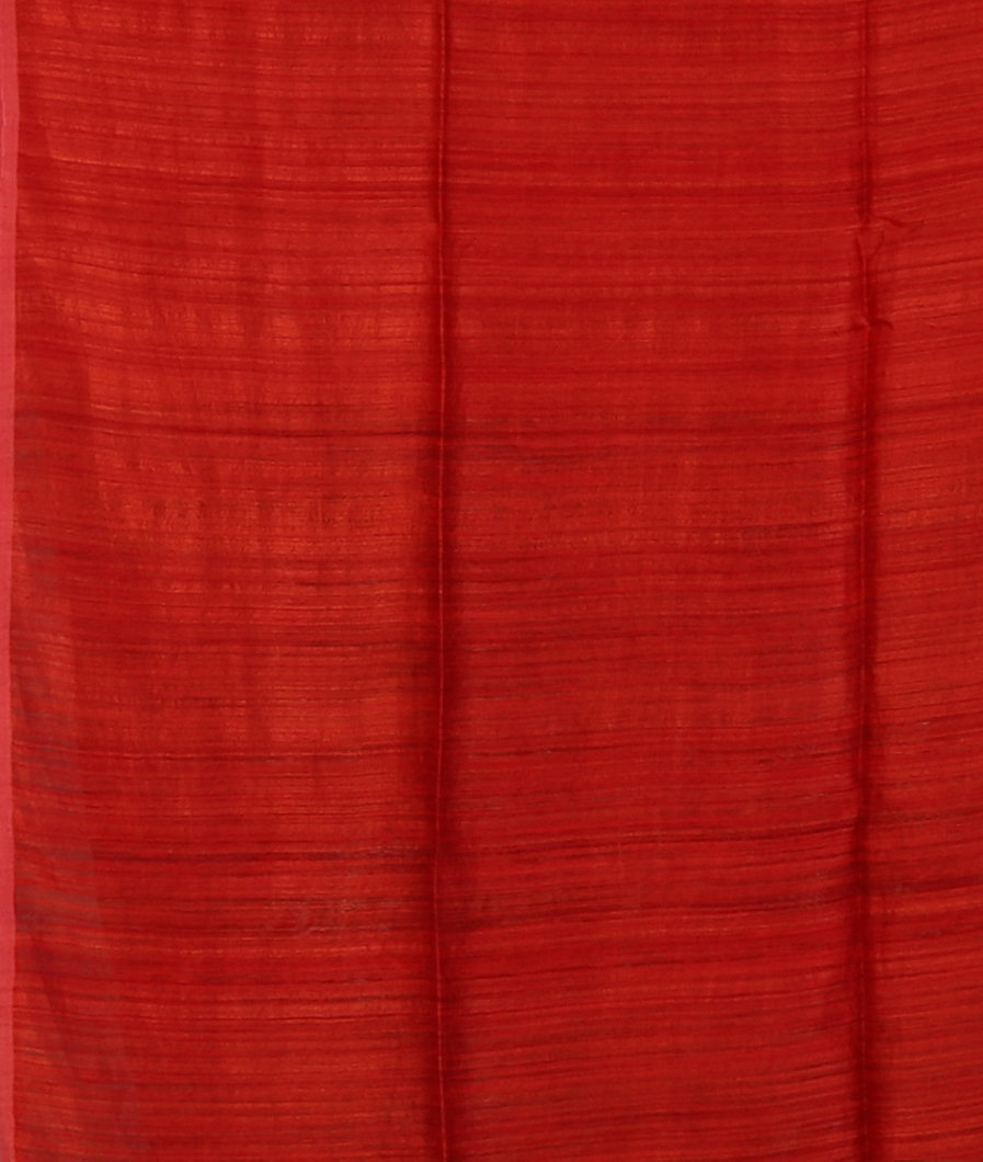 Red Handwoven Tussar Saree T4468743