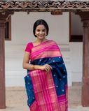 Blue Handwoven Kanjivaram Silk Saree T4245936