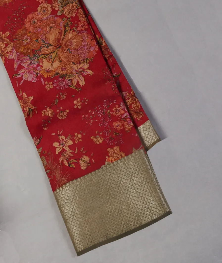 Red Chaniya Silk Saree T431626-image