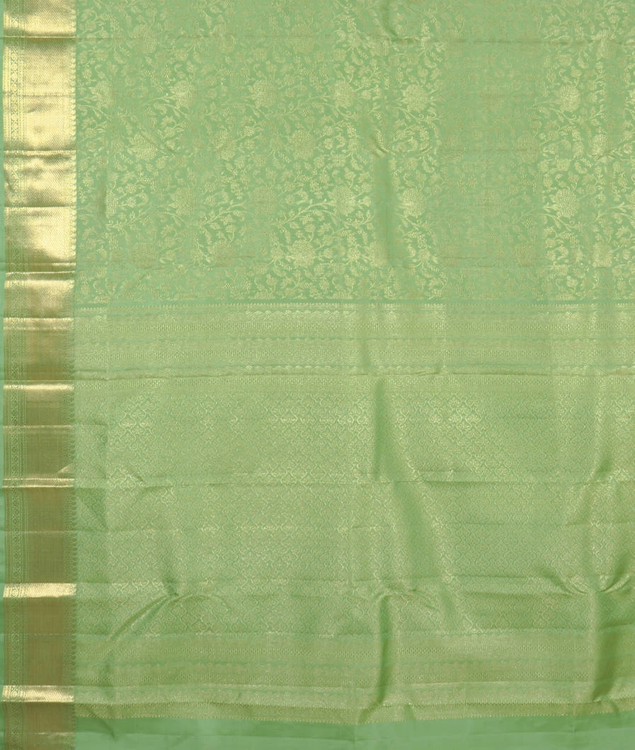 Green Handwoven Kanjivaram Silk Saree T4524754