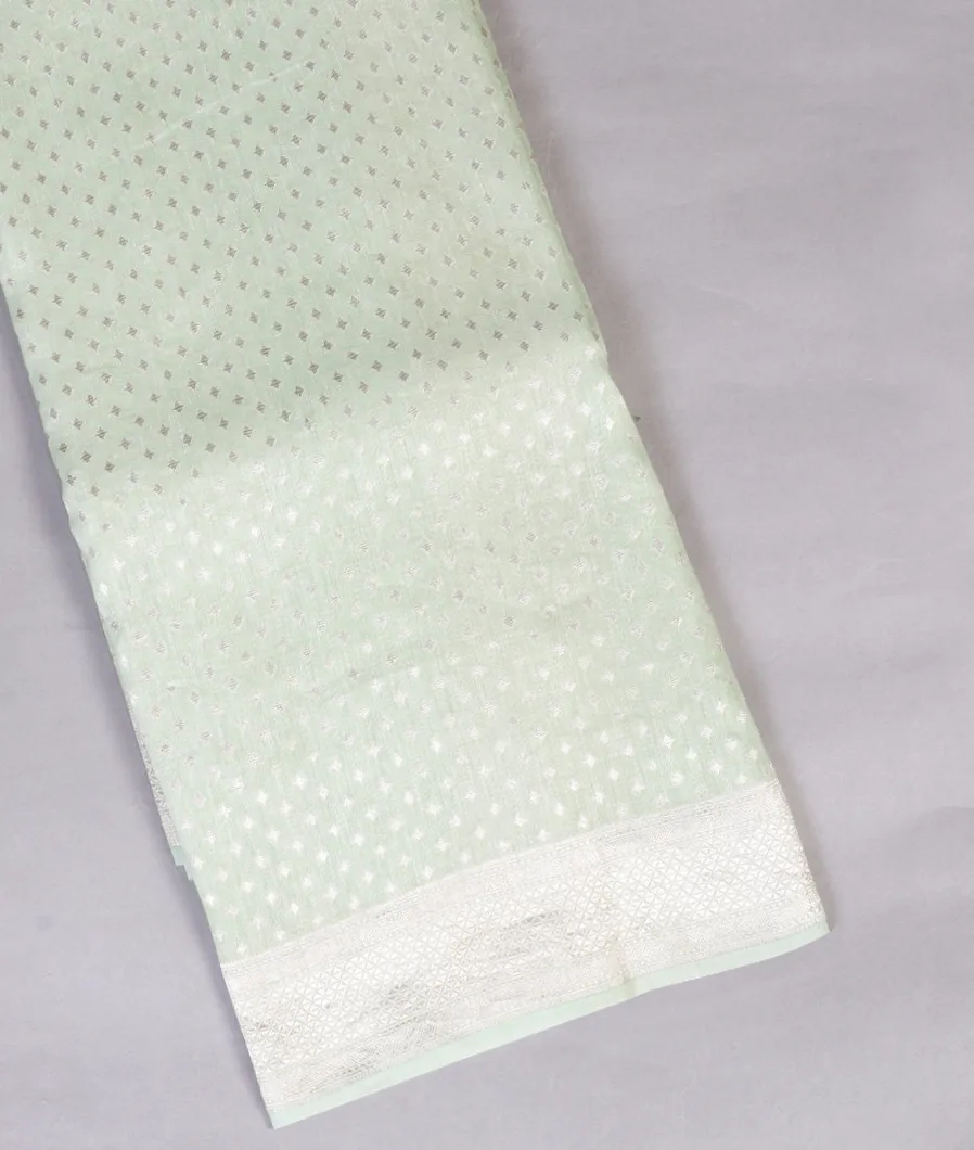 Light Green Banaras Linen Saree T441547-image