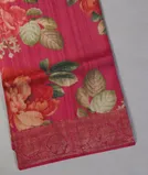 Pink Printed Banaras Tussar Georgette Saree T4513841