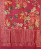 Pink Printed Banaras Tussar Georgette Saree T4513844