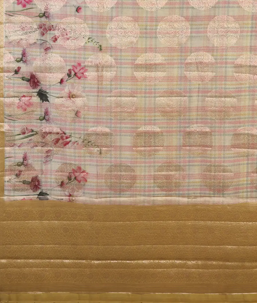 Beige Chaniya Silk Saree T4494044