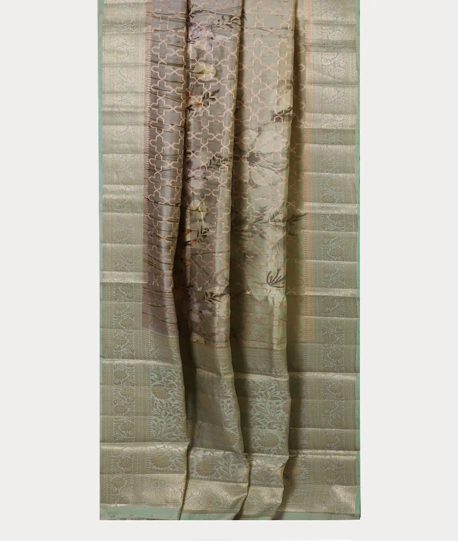 Grey And Beige Chaniya Silk Saree T4494192