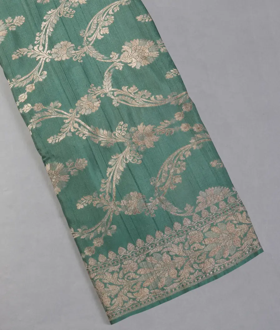 Green Banaras Tussar Georgette Saree T372746-image