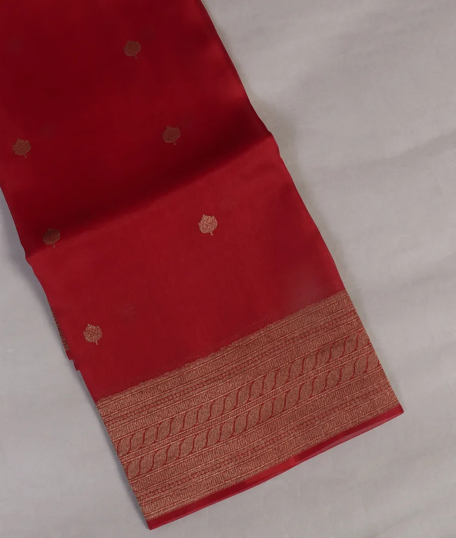 Red Banaras Organza Saree T425912-image