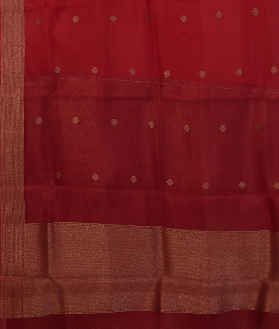 Red Banaras Organza Saree T4259124