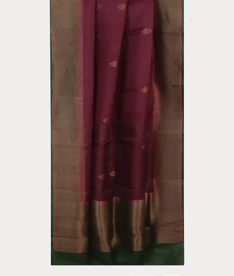 Purple Banaras Organza Saree T4259372