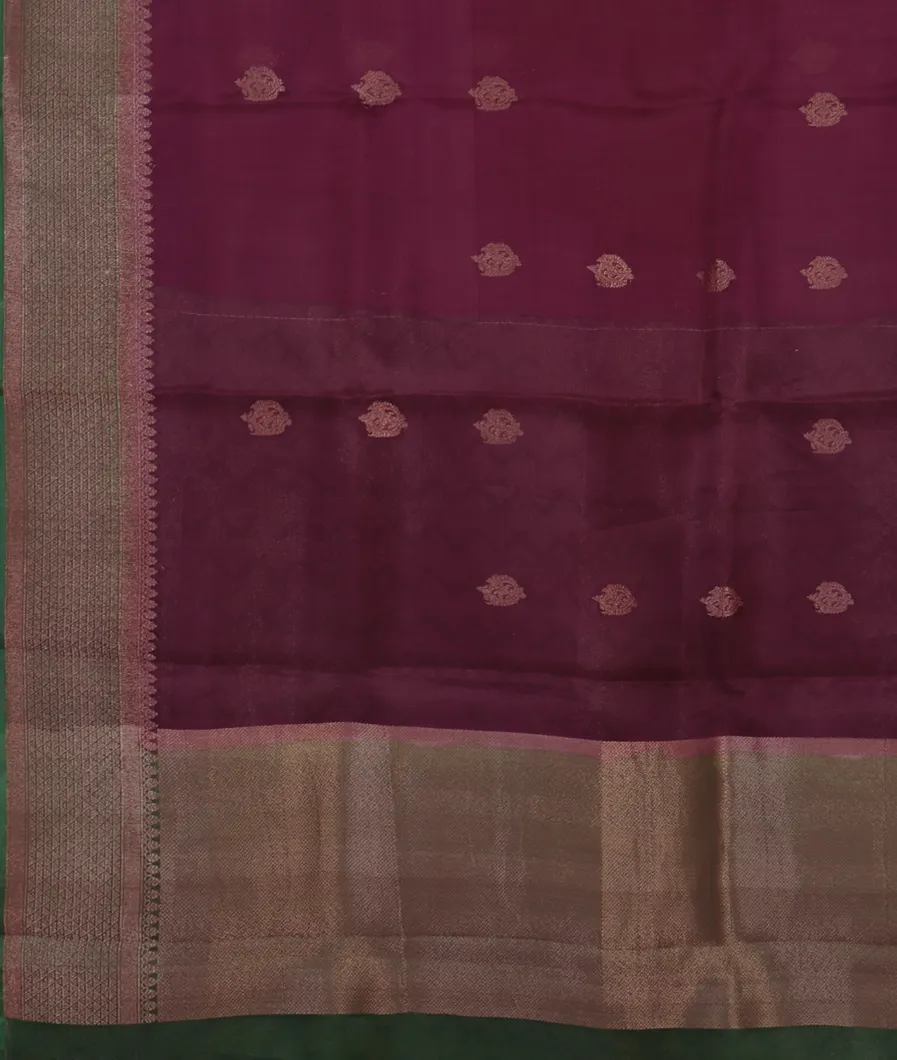 Purple Banaras Organza Saree T4259374
