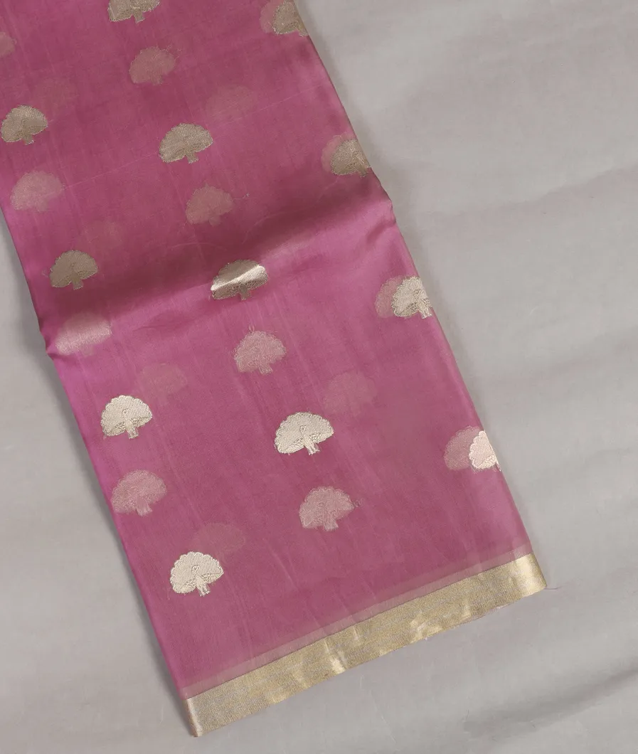 Lavender Banaras Organza Saree T449206-image