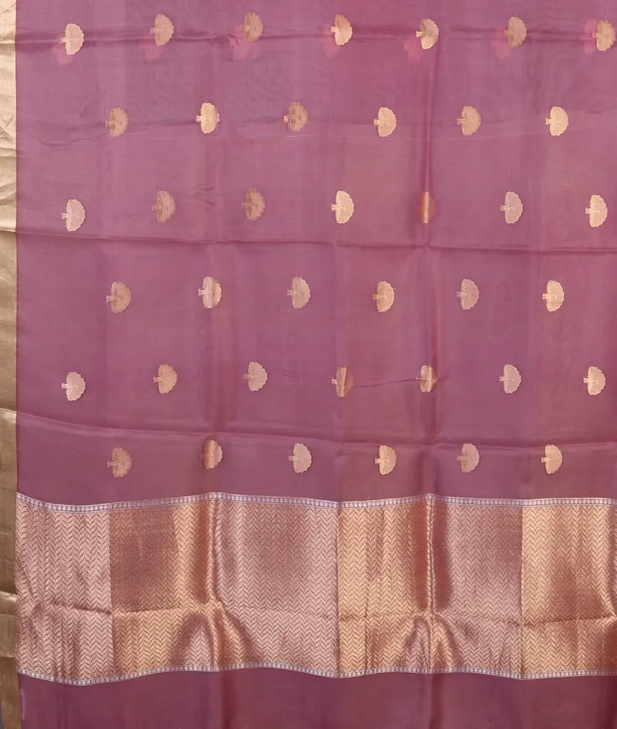 Lavender Banaras Organza Saree T4492064