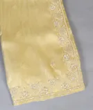 Light Yellow Kora Tissue Organza Embroidery Saree T4503901
