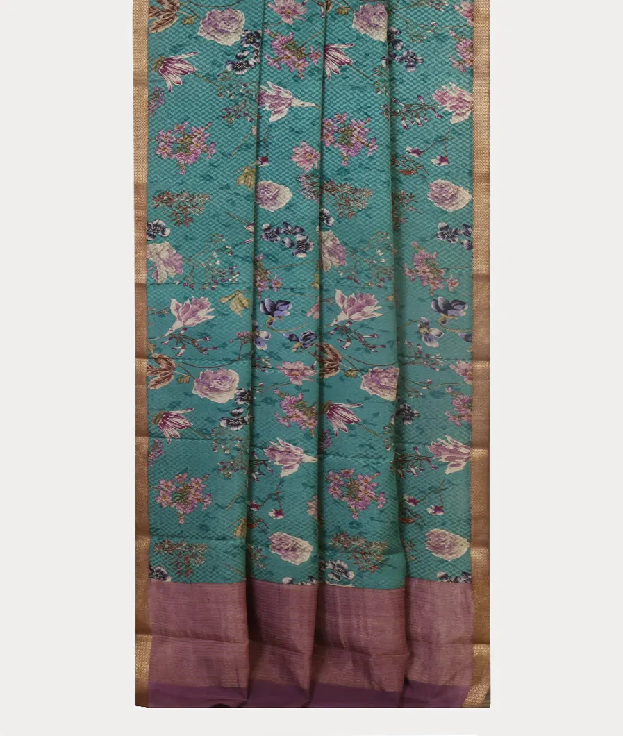 Blue Crepe Silk Saree T4344602