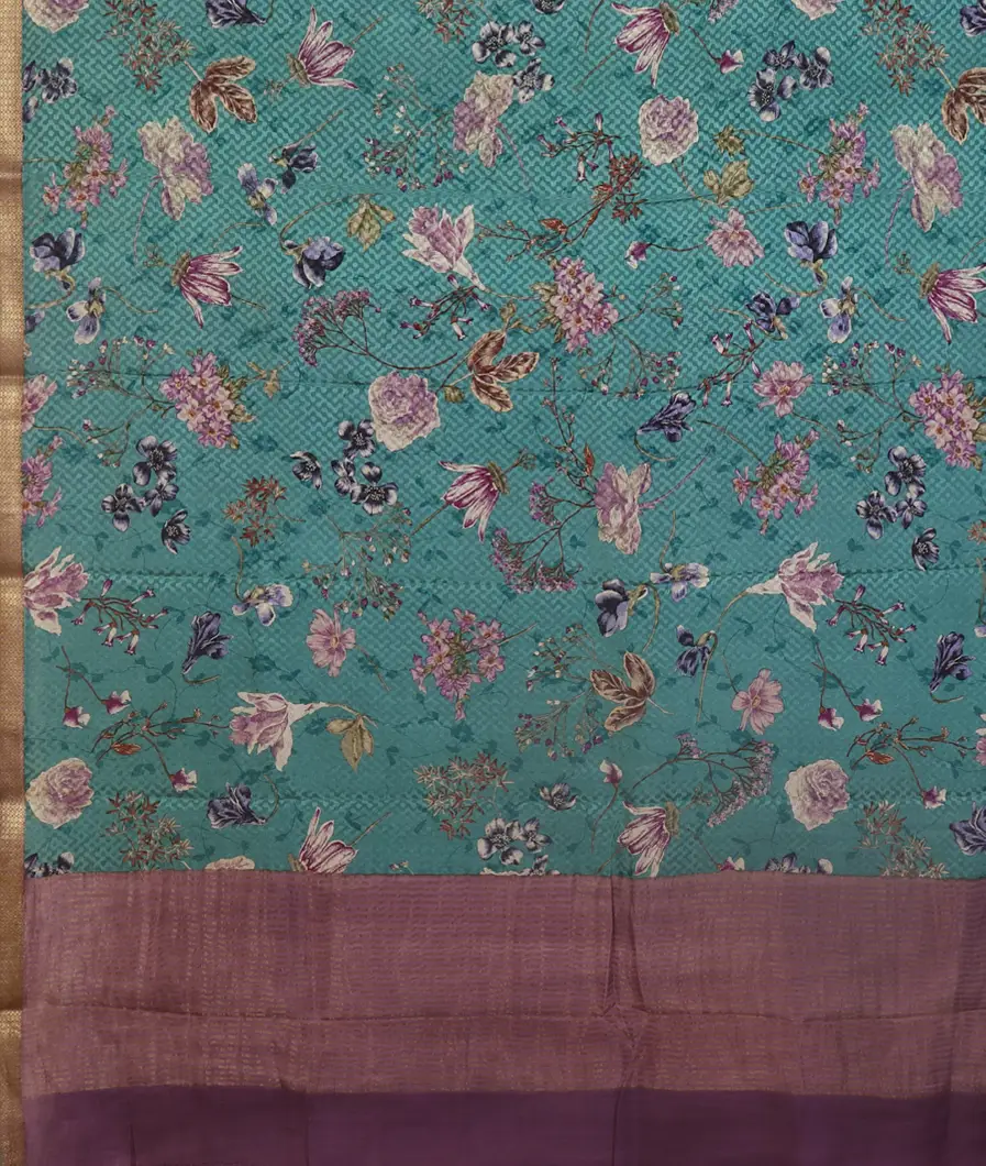 Blue Crepe Silk Saree T4344604