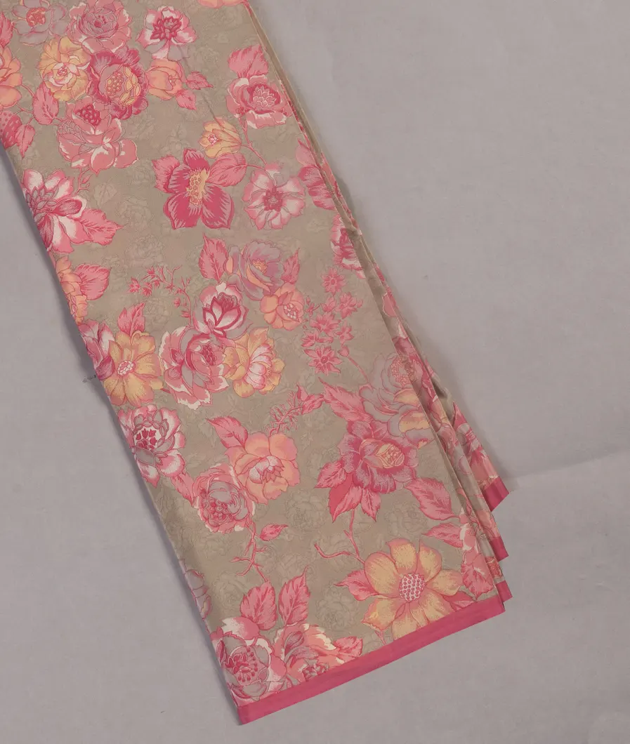 Grey Crepe Silk Saree T434426-image