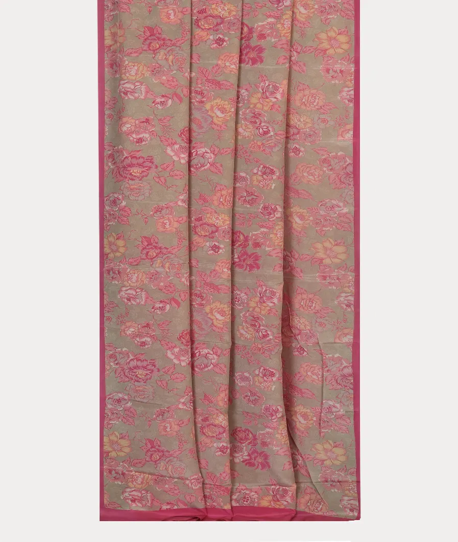 Grey Crepe Silk Saree T4344262