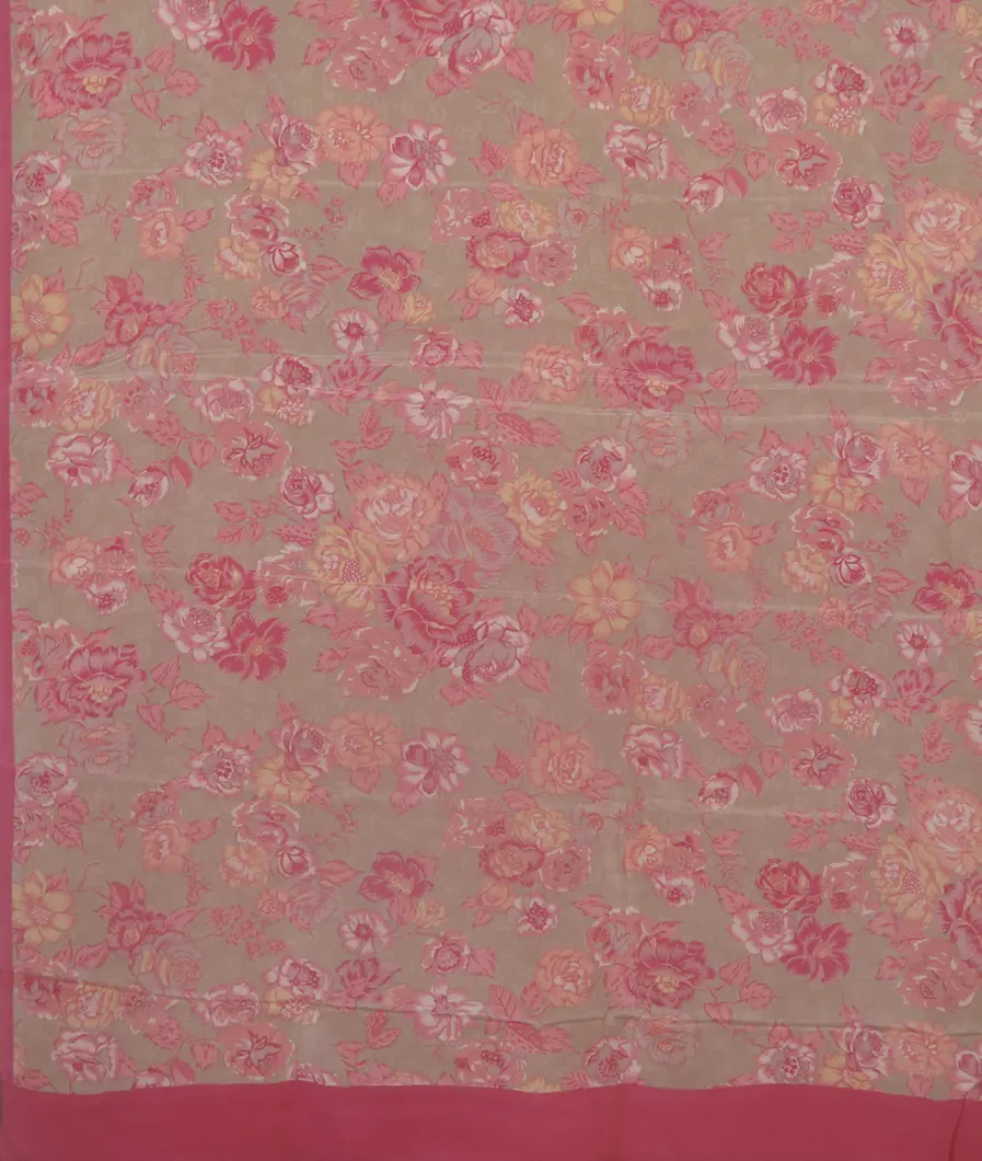 Grey Crepe Silk Saree T4344264