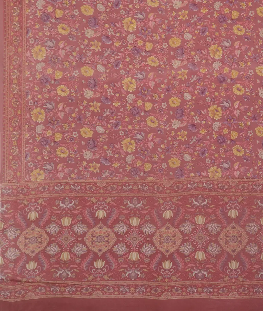 Pink Crepe Silk Saree T4392154