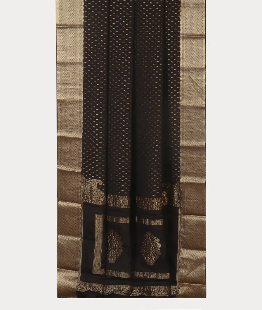 Black Crepe Silk Saree T4407932