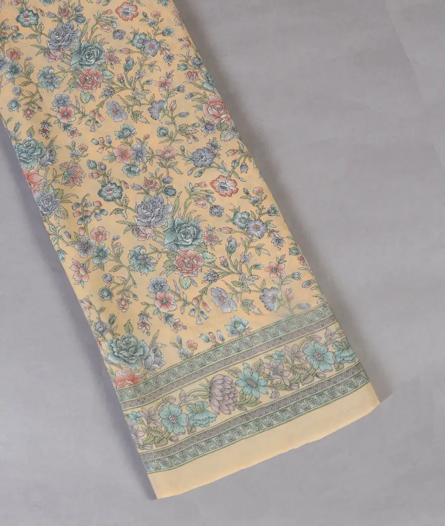 Cream Crepe Silk Saree T439212-image